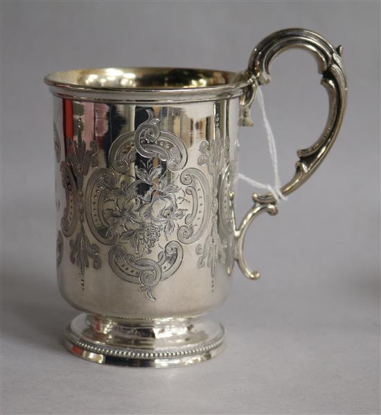 A Victorian silver christening mug, Henry Wilkinson & Co, Sheffield, 1874, 3.5 oz.